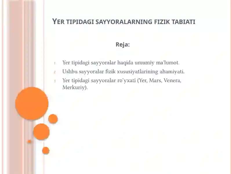 Yer tipidagi sayyoralar 2