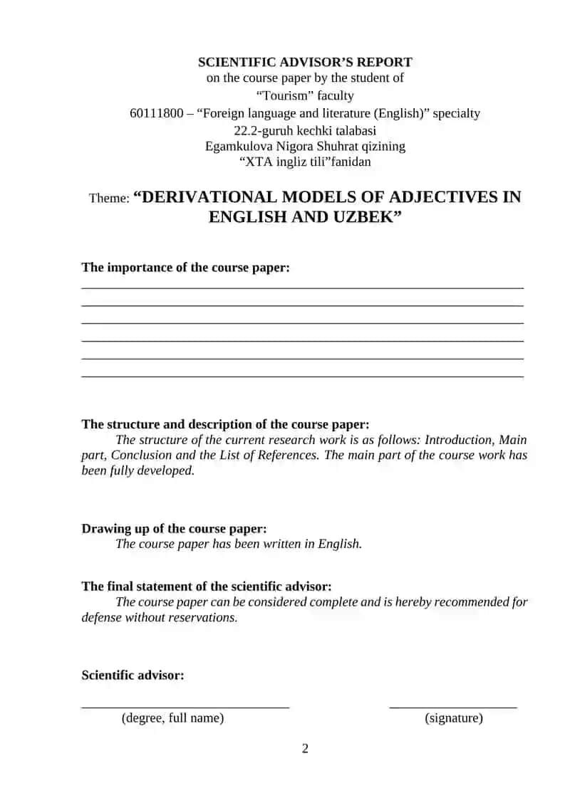 DERIVATIONAL MODELS OF ADJECTIVES IN ENGLISH AND UZBEK 2