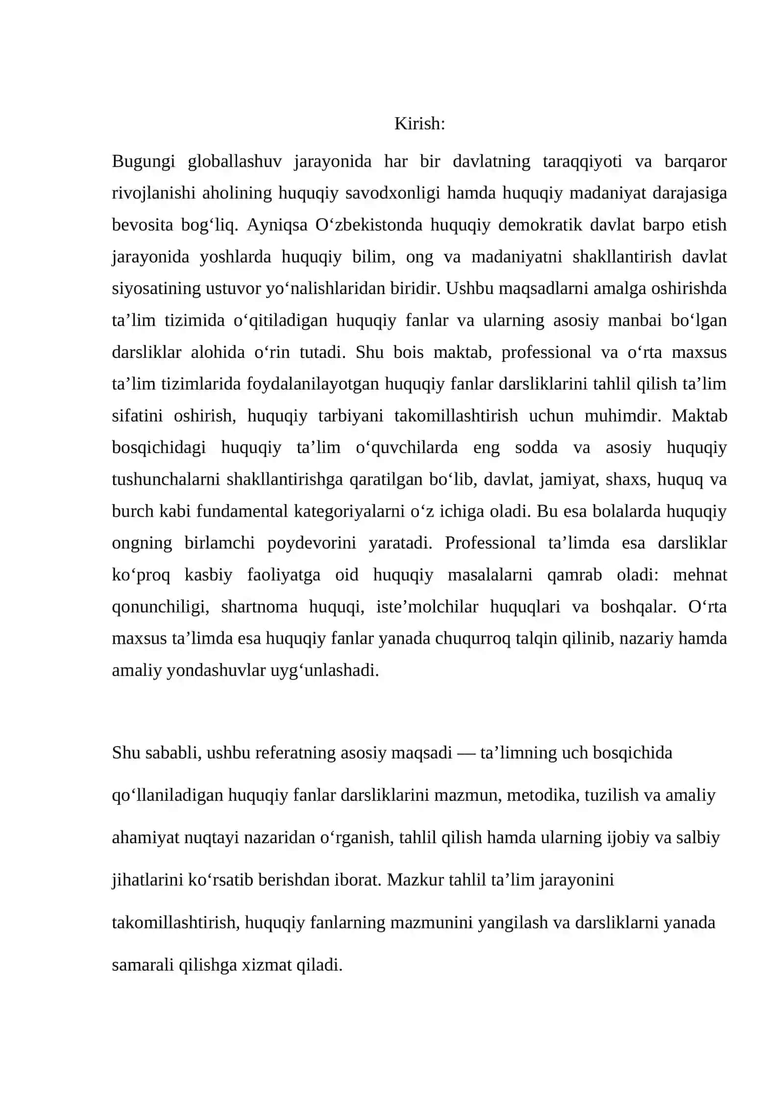 Maktab huquqiy fanlar darsliklari tahlili 2