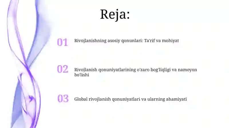 Rivojlanishning asosiy qonunlari 2