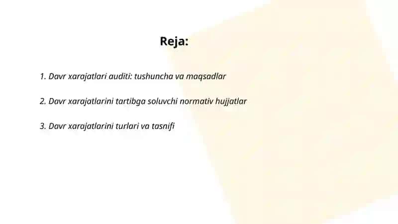 Davr xarajatlari auditi 2
