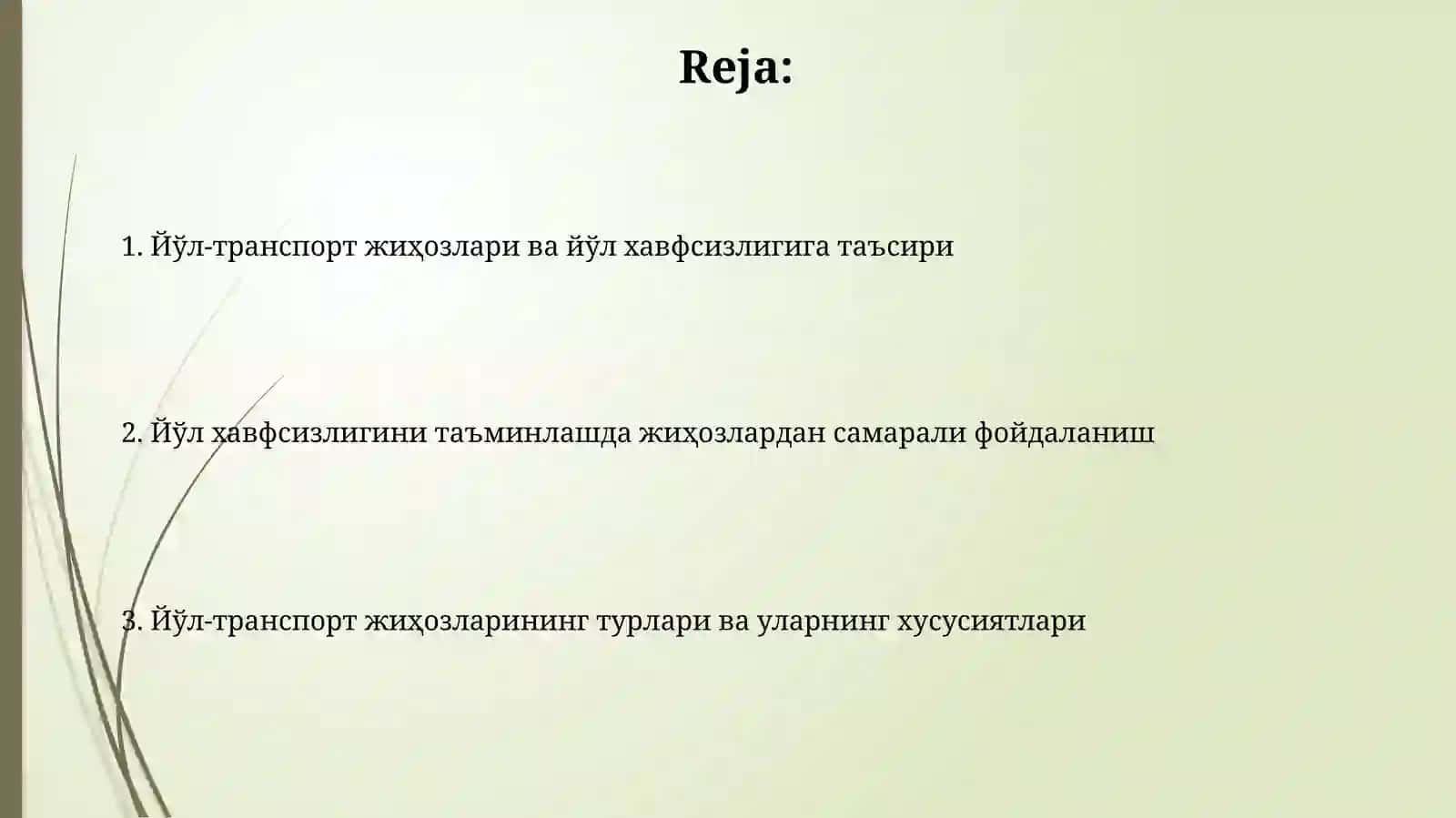 Йўл-транспорт жиҳозлари ва йўл хавфсизлигига таъсири 2