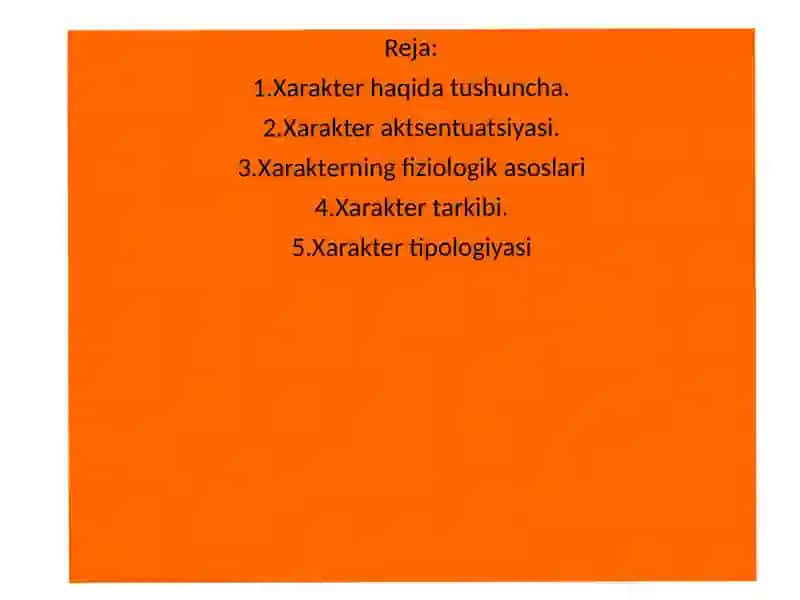 Xarakter haqida Tushuncha 2
