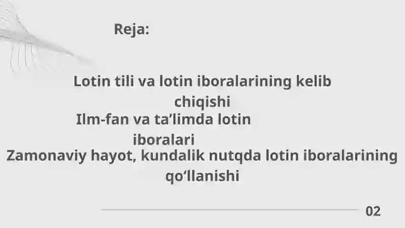 Lotin iboralarining barcha jabhalarda tutgan o‘rni 2