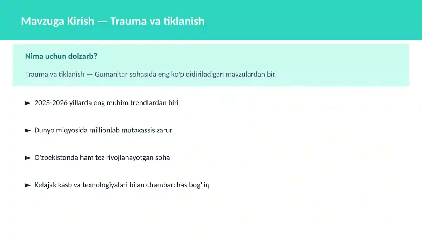 Trauma va tiklanish 2
