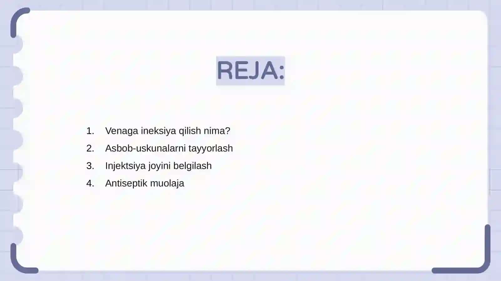Venaga ineksiya qilish texnikasi 2