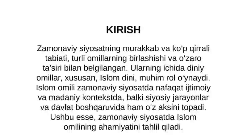 Islom omili zamonaviy siyosatda 2