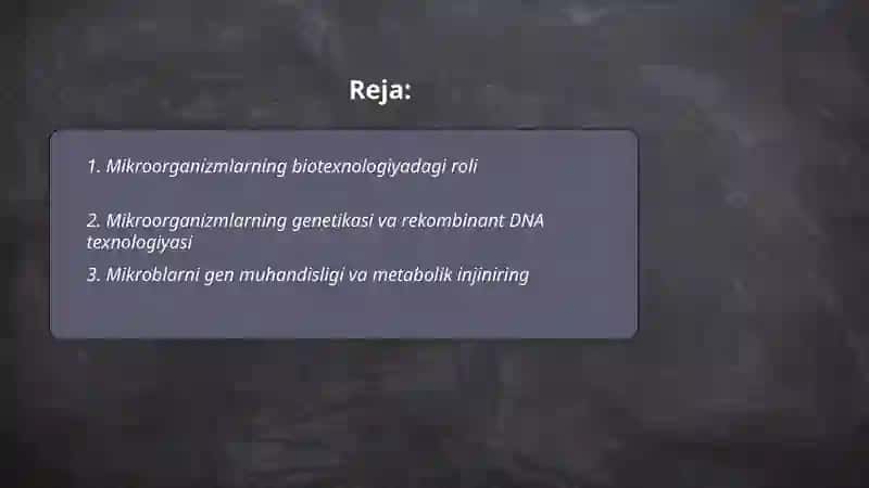 Mikroorganizmlar biotexnologiyasi 2