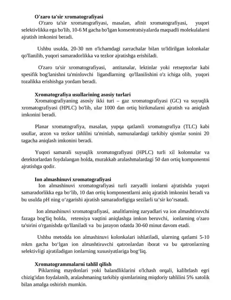 Analizning xromatagrafik usullari 2
