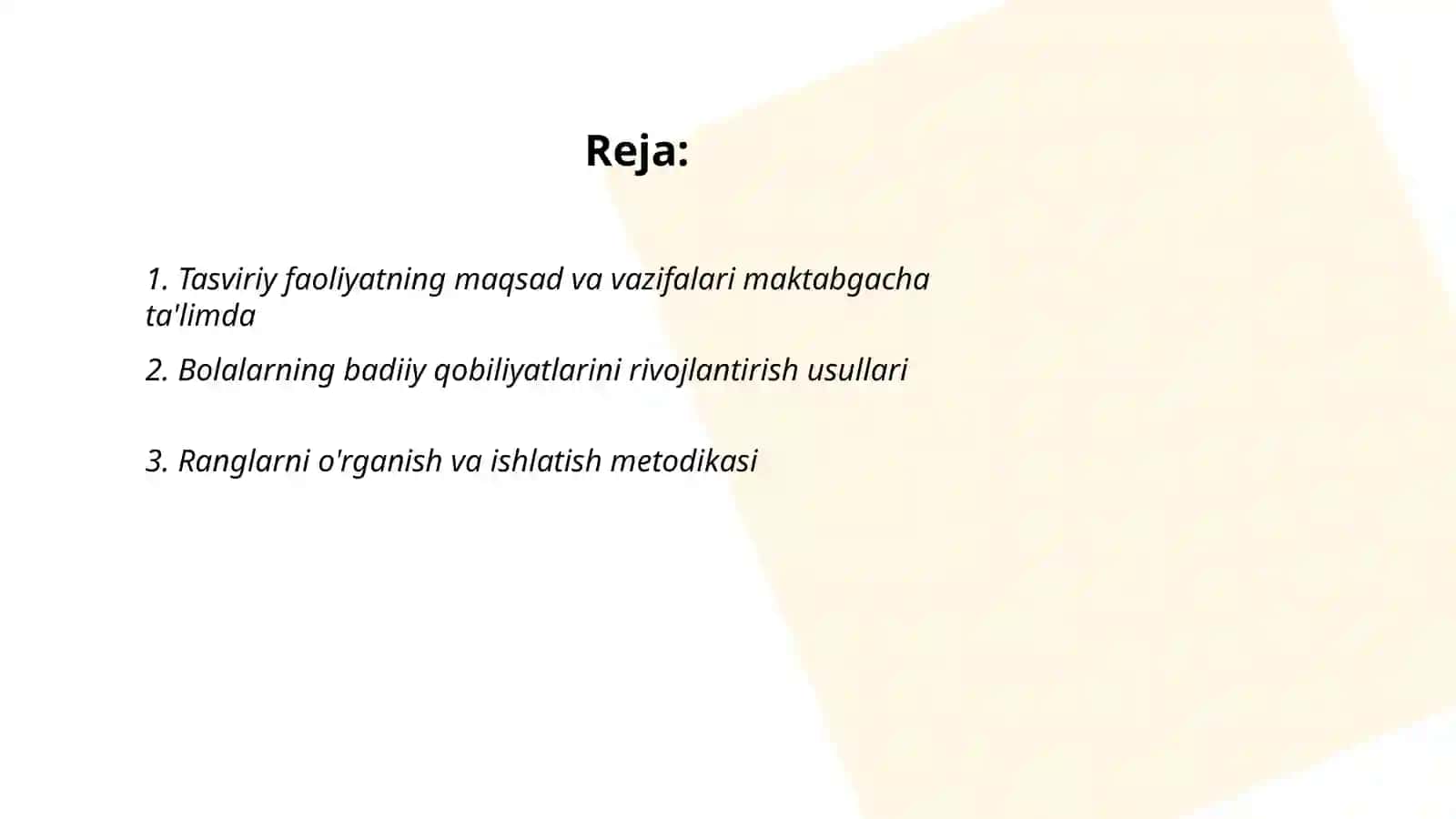 Tasviriy faoliyat mashg'ulotlari 2