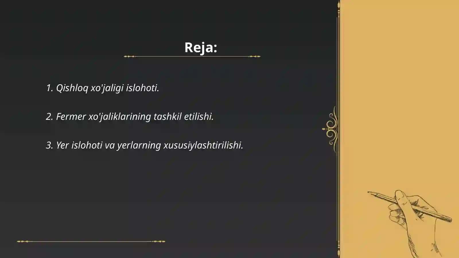 Qishloq xo'jaligi islohoti 2