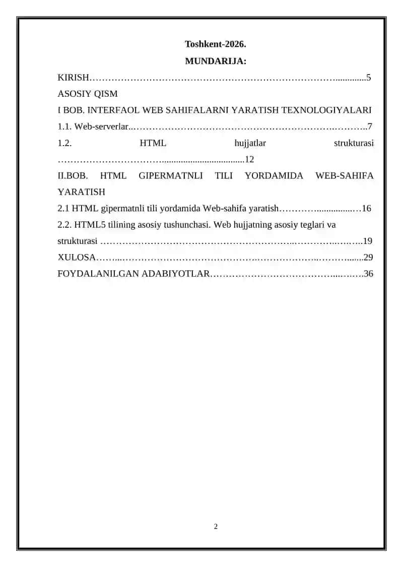 Web saytlarni hosil qiluvchi tillari 2