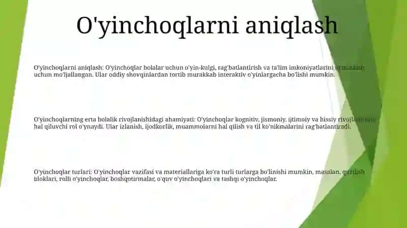 OʻYinchoqning Ahamiyati 2