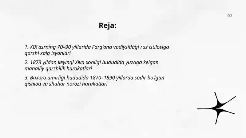 XIX ASRNING 70-90 YILLARIDA TURKISTON OʻLKASIDA XALQ HARAKATLARI 2