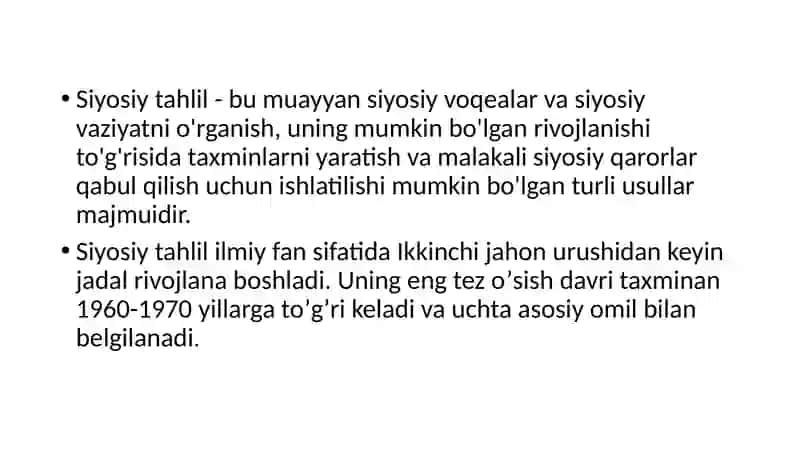 Siyosiy tahlil 2
