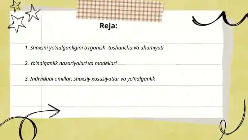 Shaxsni yo'nalganligini o'rganish 2