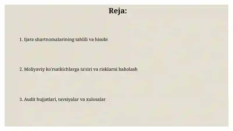 Moliyaviy ijara auditi 2