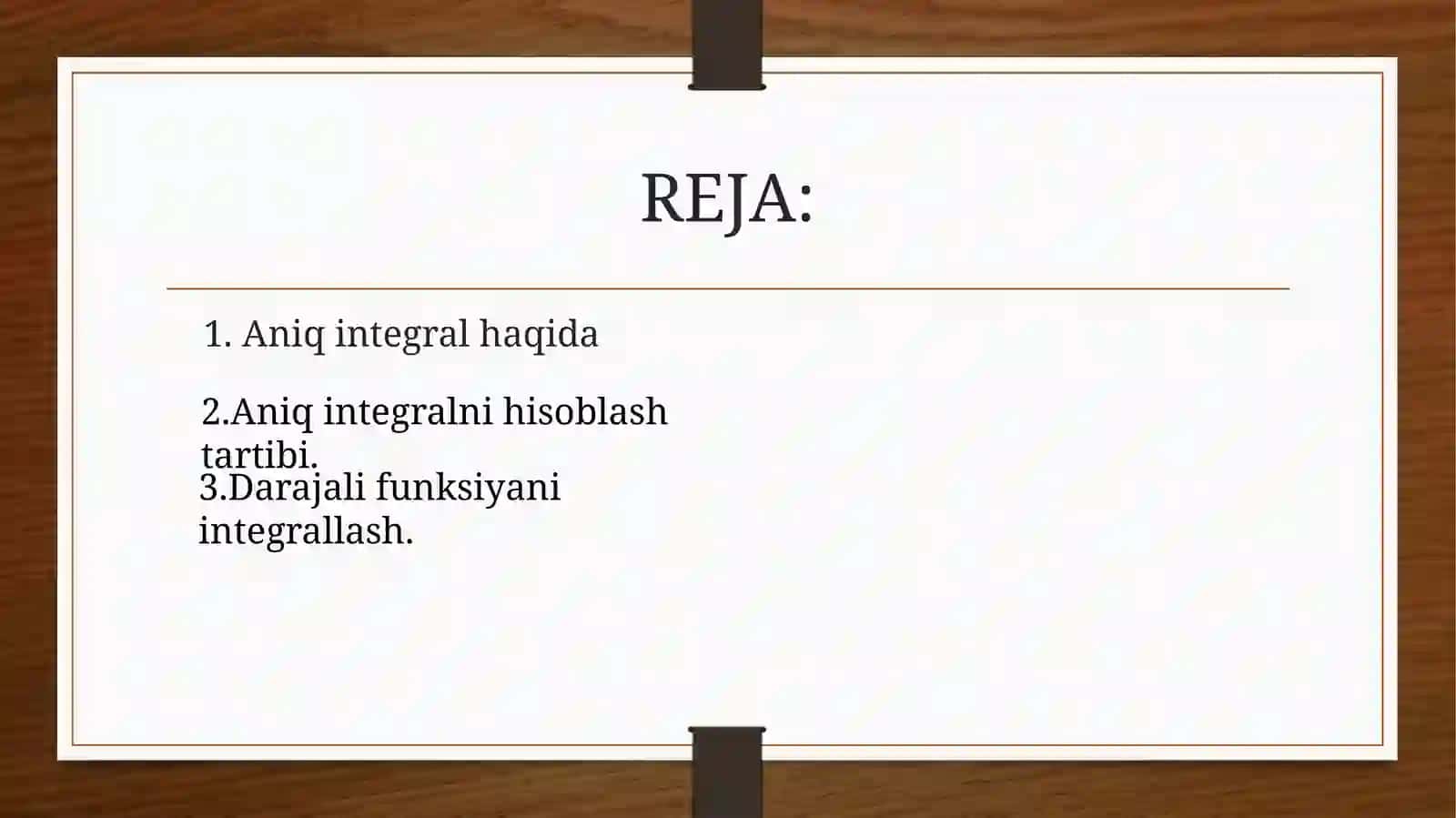 Aniq integral haqida 2