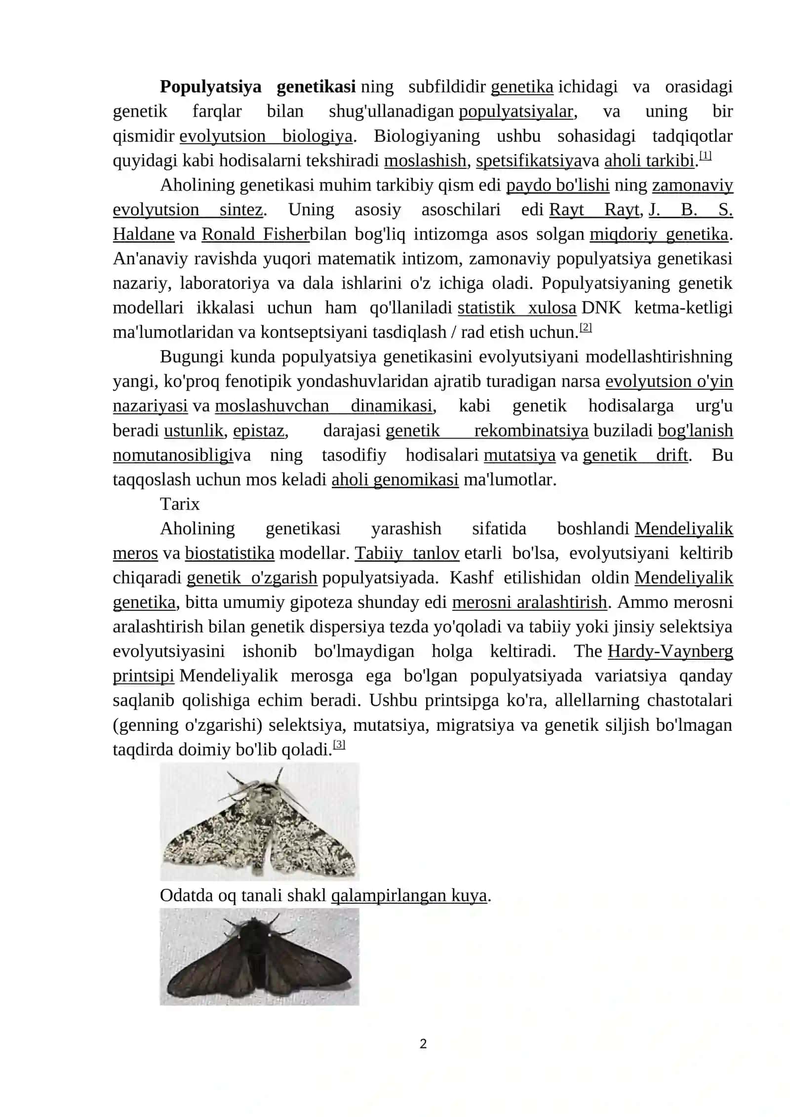 Populyatsiyalar genetik tarkibi dinamikasi 2