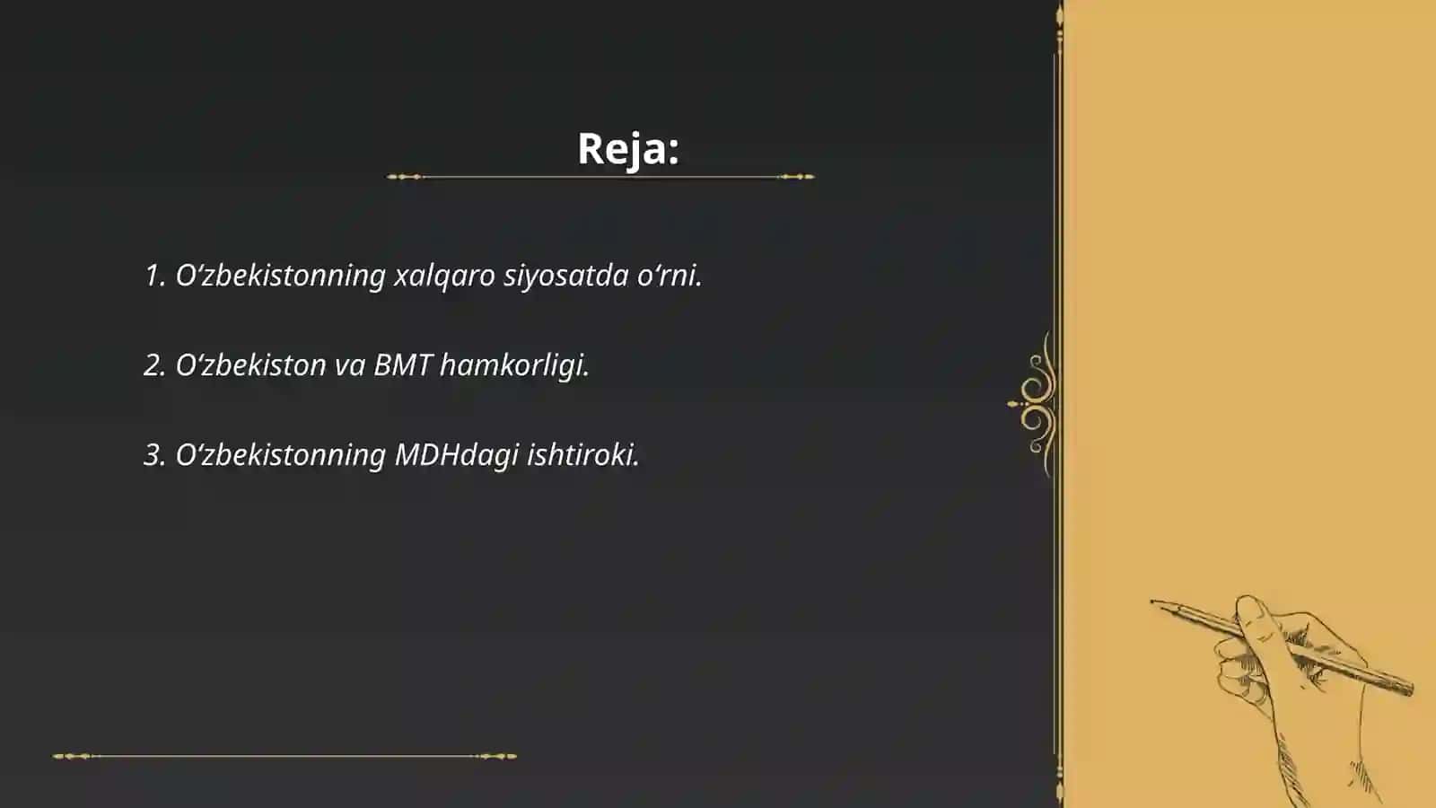 Oʻzbekiston va jahon hamjamiyati 2