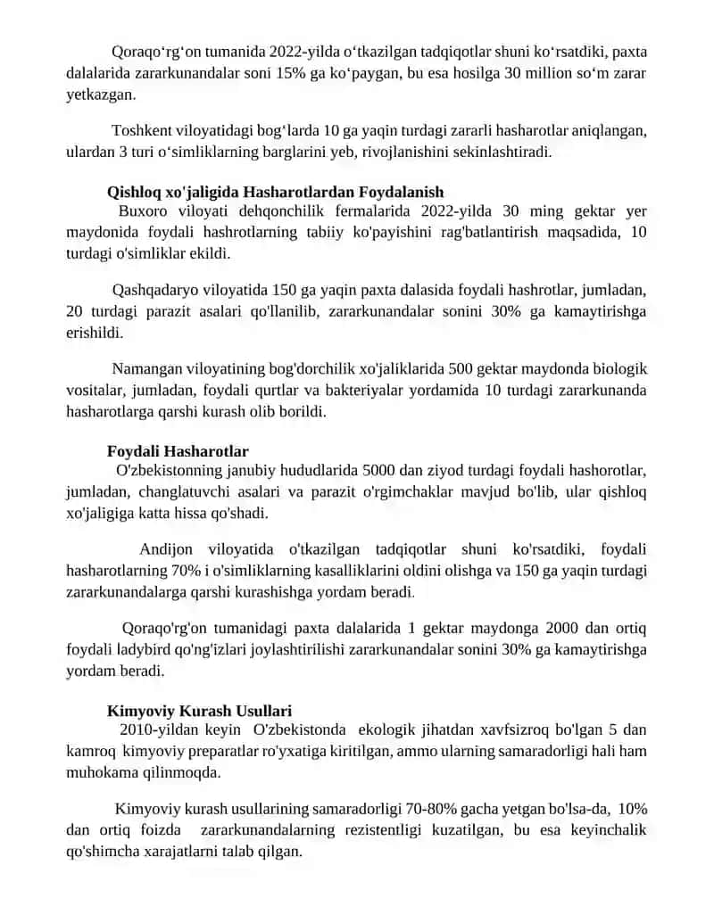 Foydali va zararli hasharotlar 2