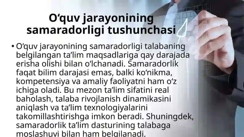 Talabalar uchun oʻquv jarayonining samaradorlik mezoni 2