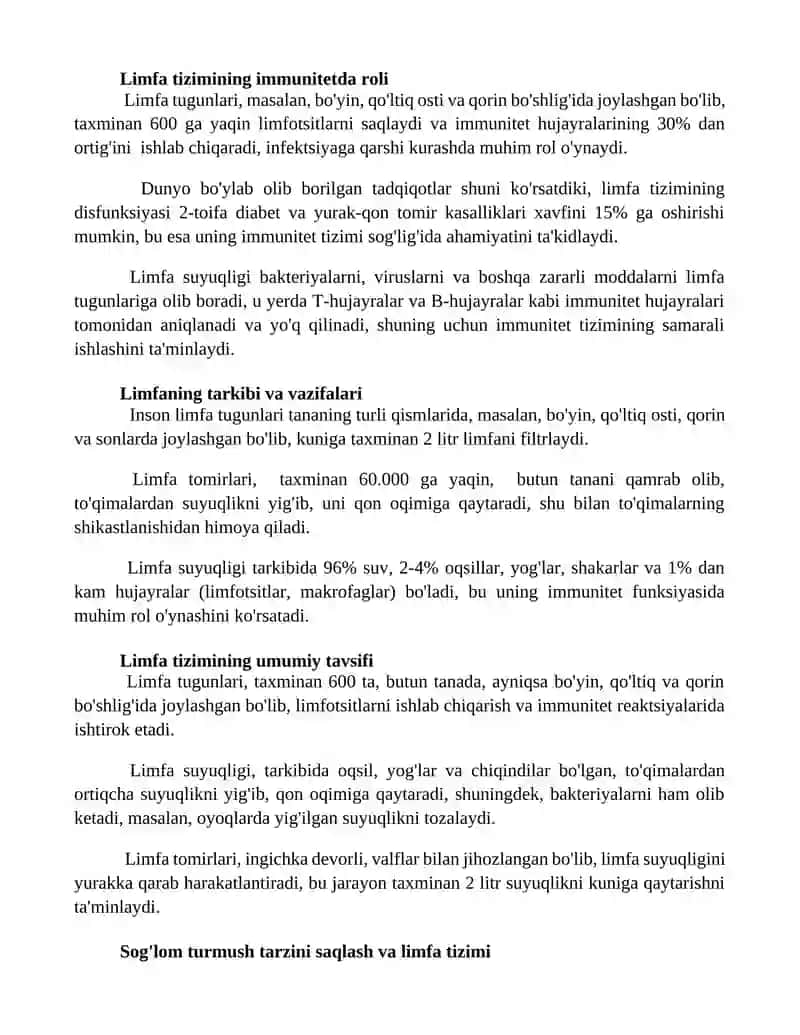 Limfa sistemasi 2