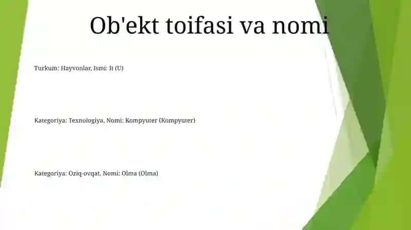 Obyektlar Kategoriyasi Va Nomi 2