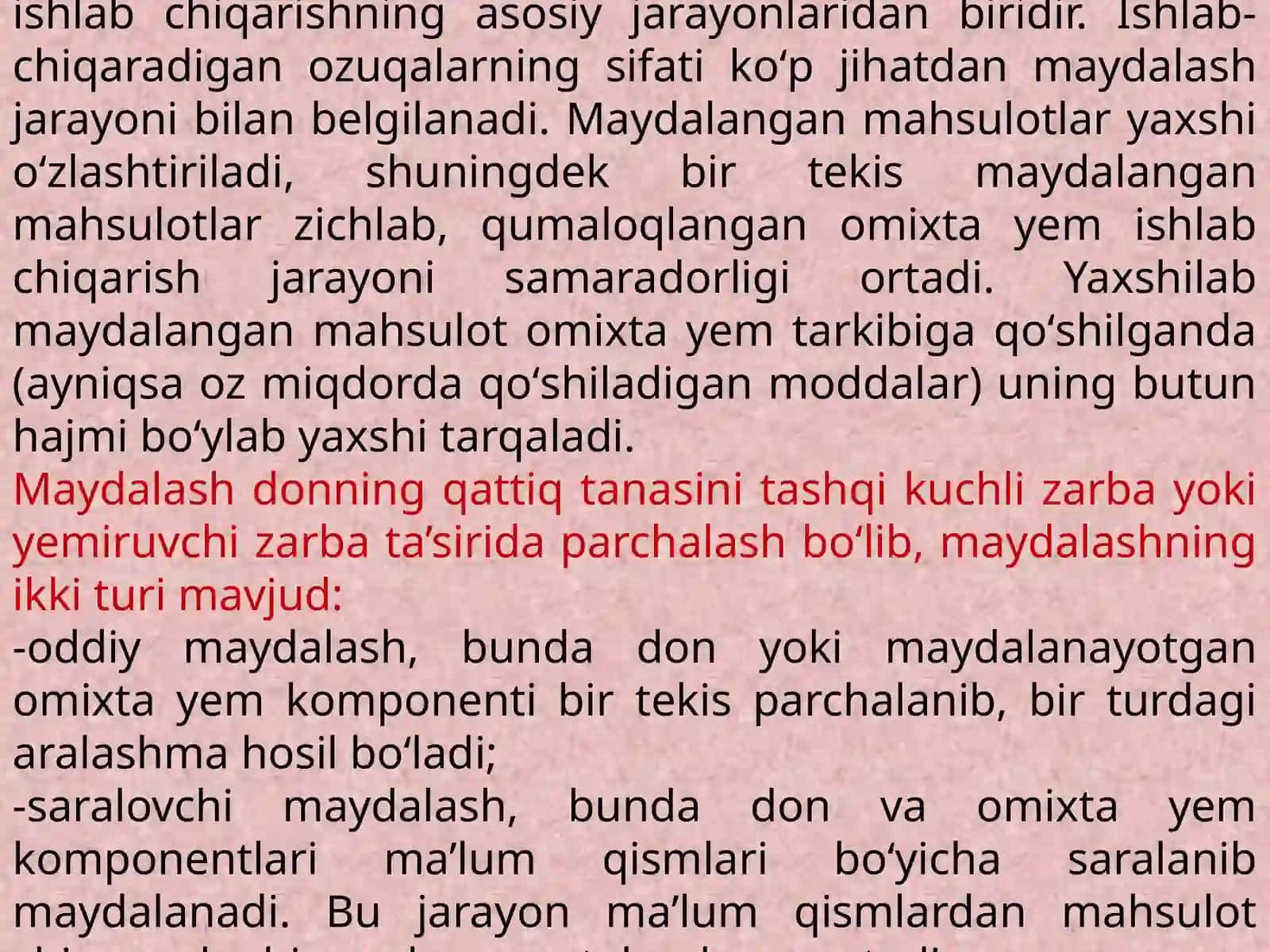 Maydalashning nazariy asoslari 2
