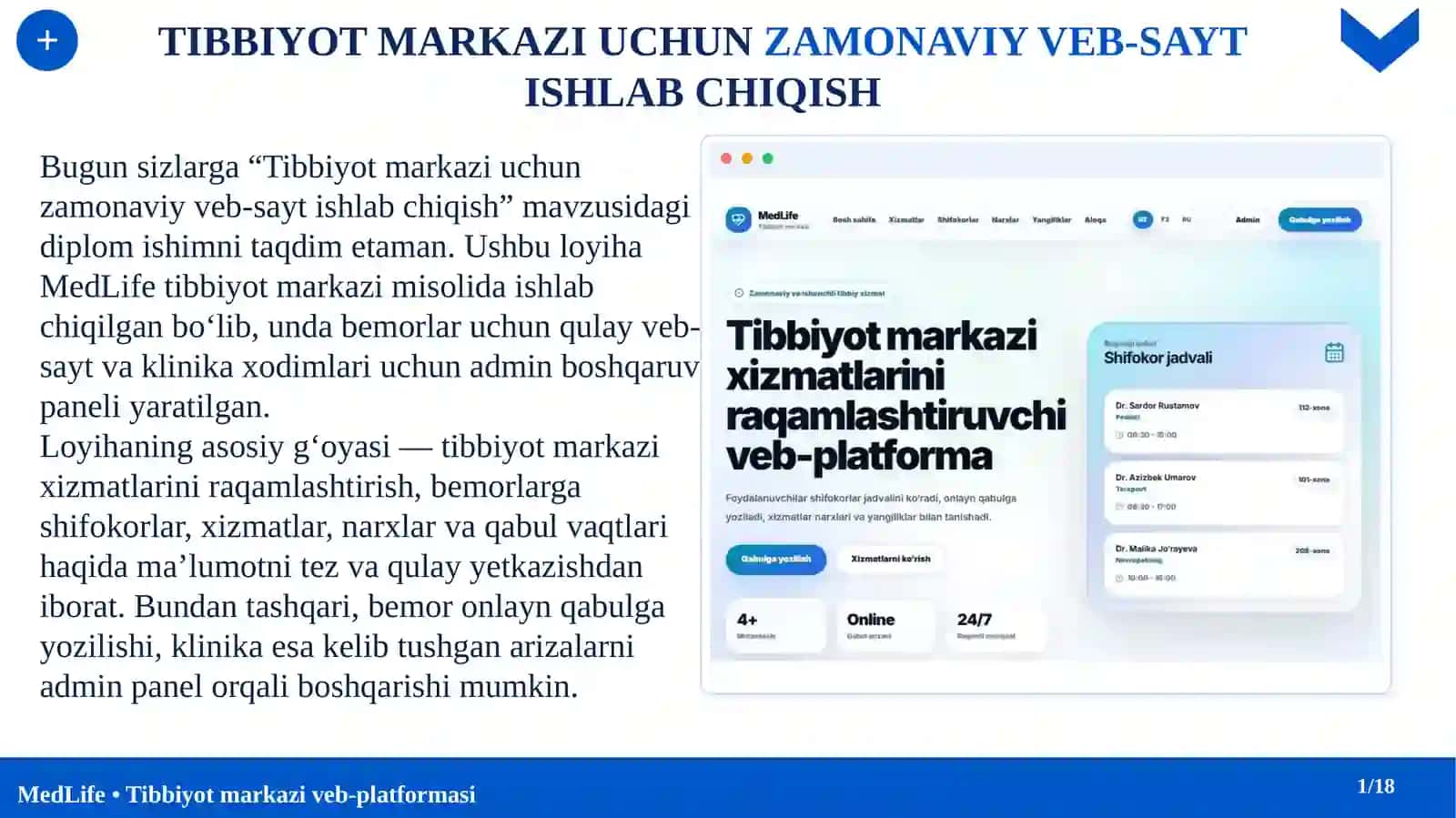 Tibbiyot markazi veb-platformasi 2