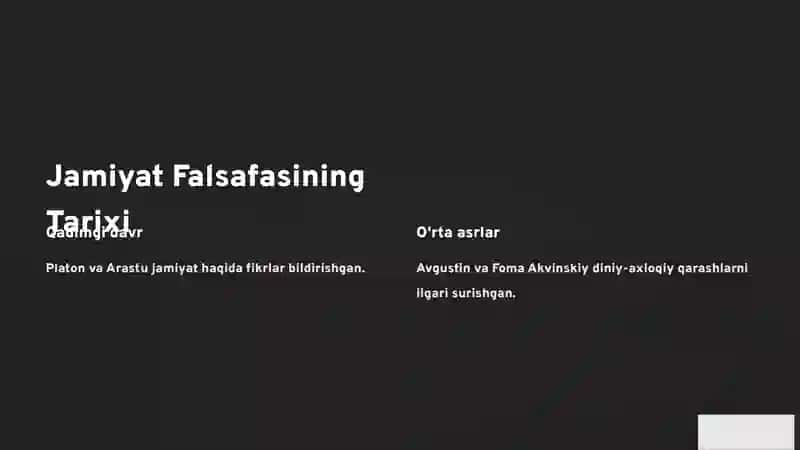 Jamiyat Falsafasi 2