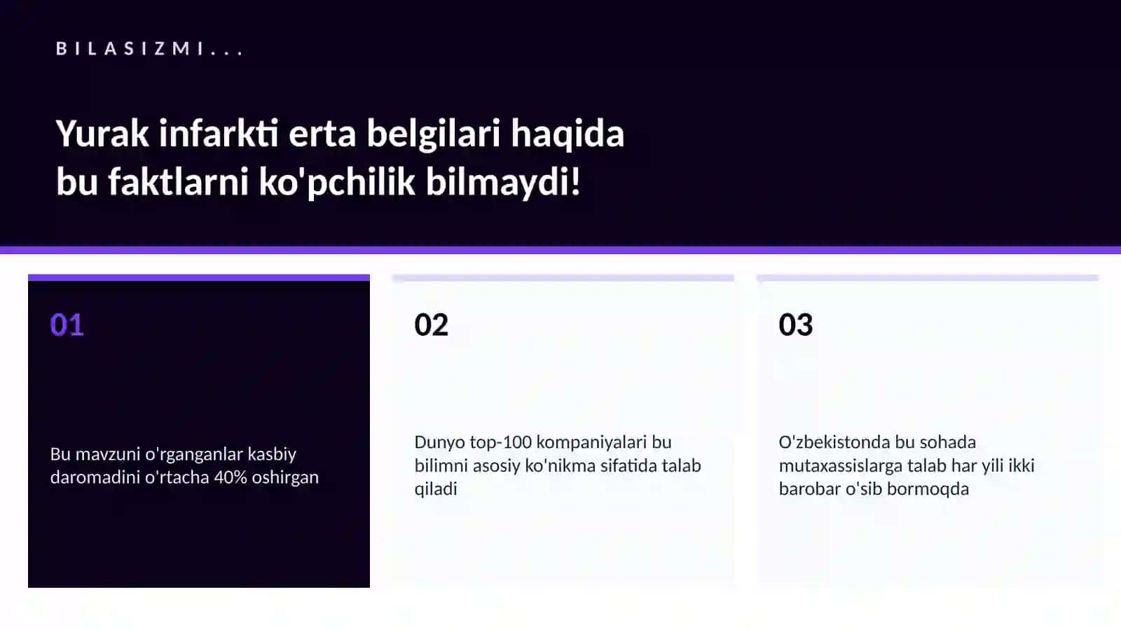 Yurak infarkti erta belgilari 2