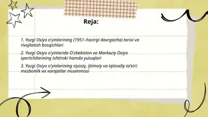 Yozgi Osiyo o'yinlari (1951- hozirgi davrgacha) 2