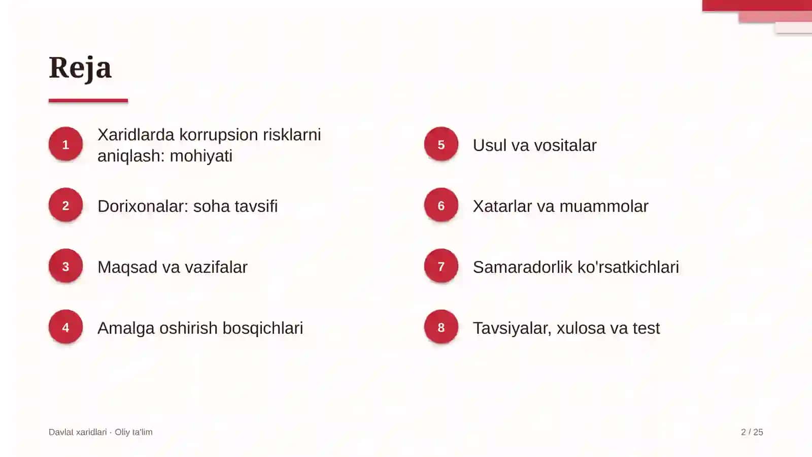 Xaridlarda korrupsion risklarni aniqlash: mohiyati 2