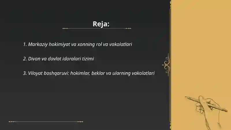 Ashtarxoniylar davrida davlat boshqaruvi 2