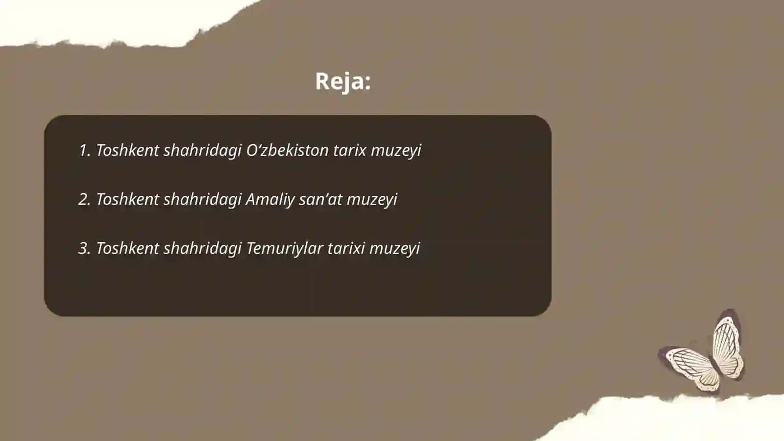 Toshkent shahri O‘zbekiston Tarix Muzeyi 2