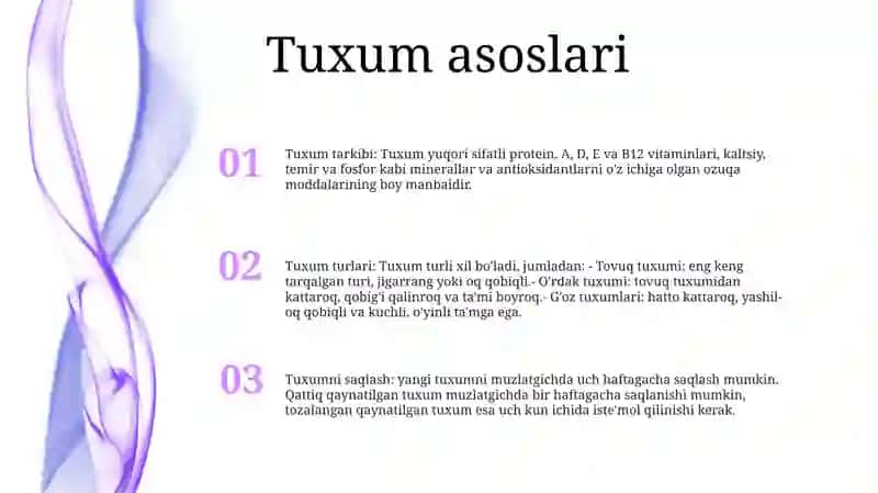 Tuxum Va Tuxum Turlari 2