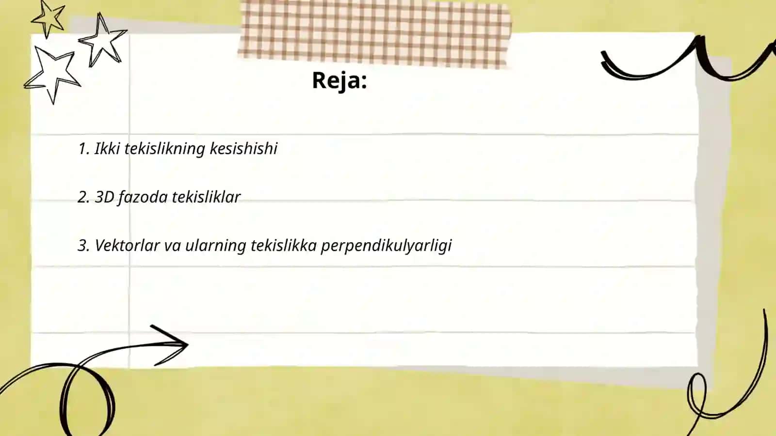 Ikki tekislikning o'zaro perpendikulyarligi 2