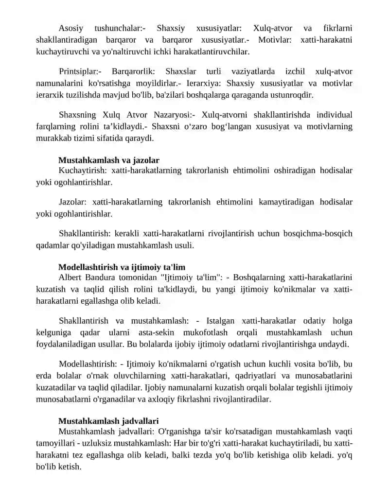 Shaxsning Xulq Atvor Nazaryasi 2