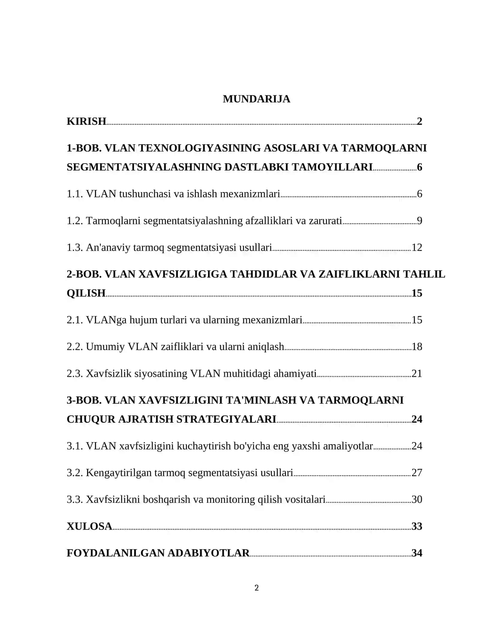VLAN XAVFSIZLIGI VA TARMOQLARNI AJRATISH USULLARI 2