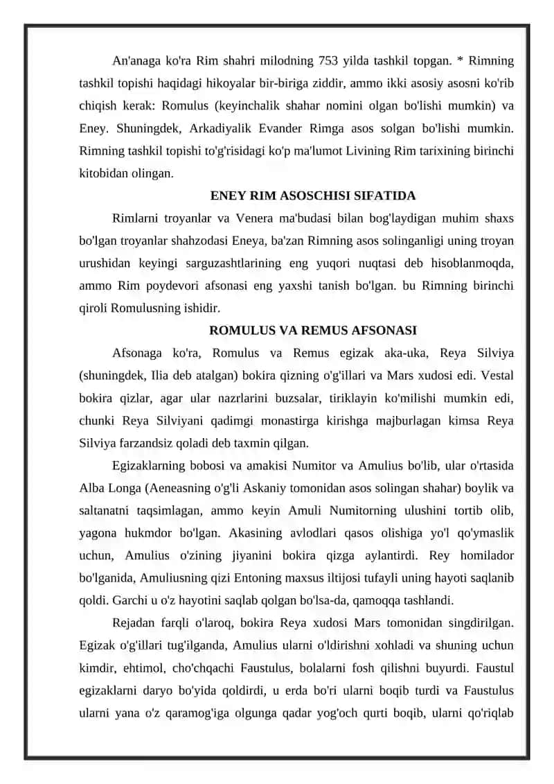 Rim saltanatinig tashkil topishi 2