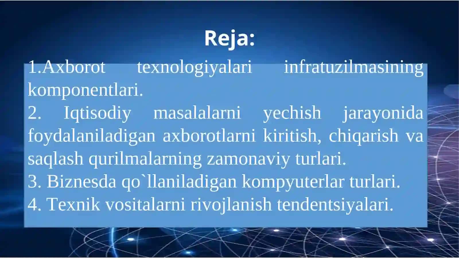AXBOROT TEXNOLOGIYA-LARINING INFRATUZILMALARI 2