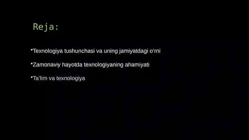 Texnologiya va bizning turmush tarzimiz 2
