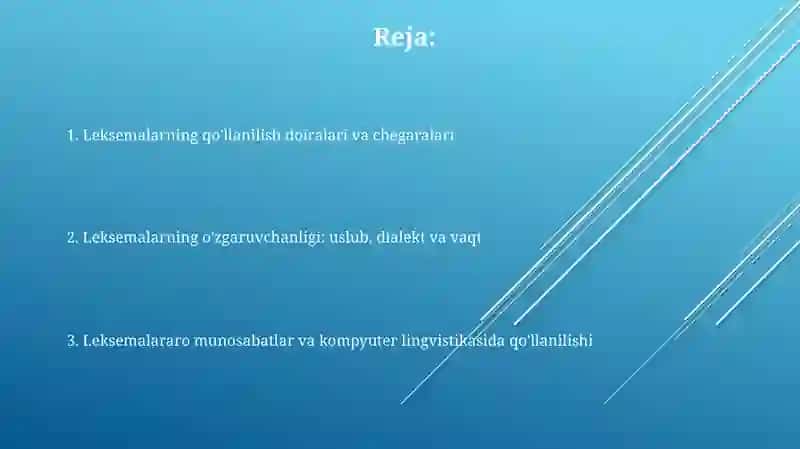 Leksemalarning ishlatish doirasi 2