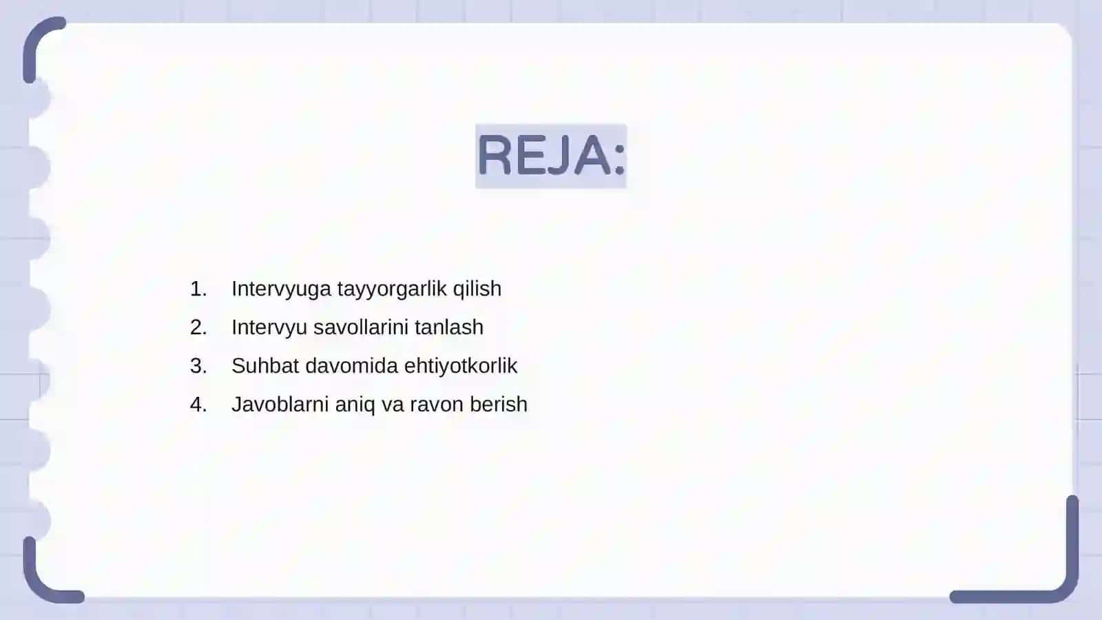 Intervyu olish va intervyu berish qoidalari 2