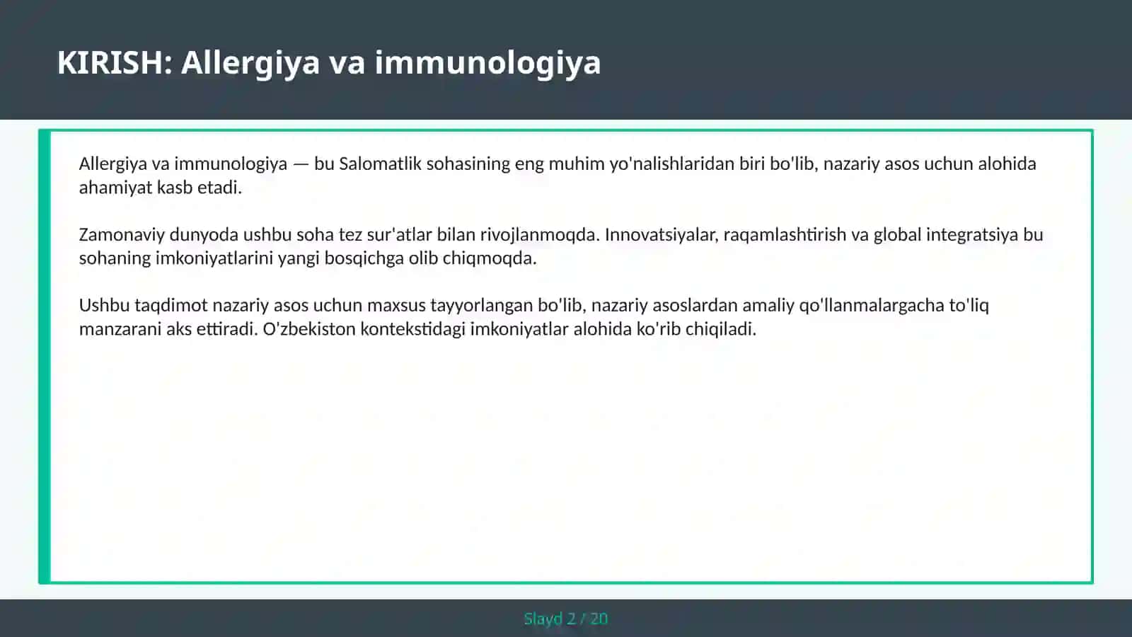 ALLERGIYA VA IMMUNOLOGIYA 2