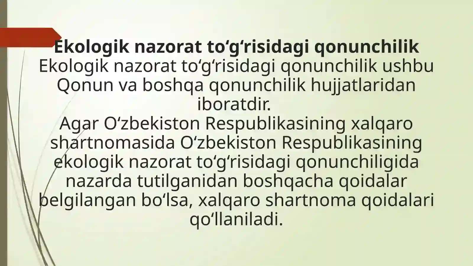 Ekologik nazorat to‘g‘risida 2