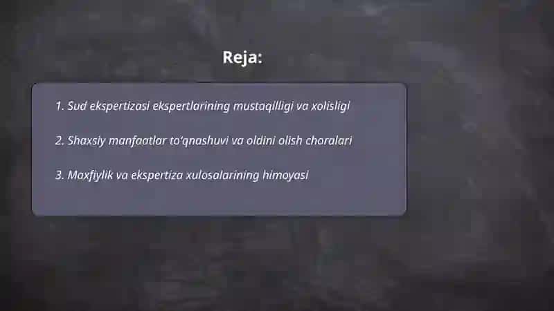 Sud ekspertizasining etik masalalari 2