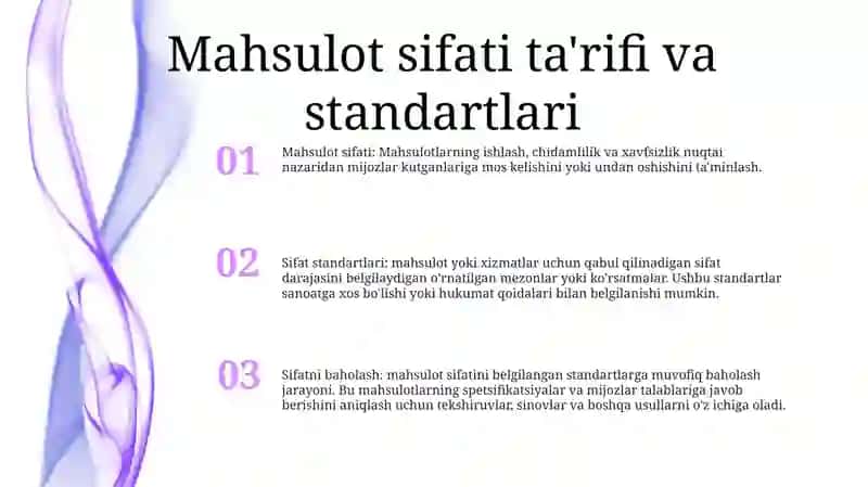 Mahsulot Sifatini Darajasini Baholash 2