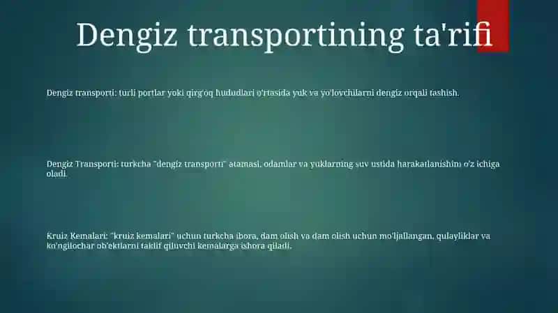 Dengiz Transporti Va Kruiz Kemalari 2